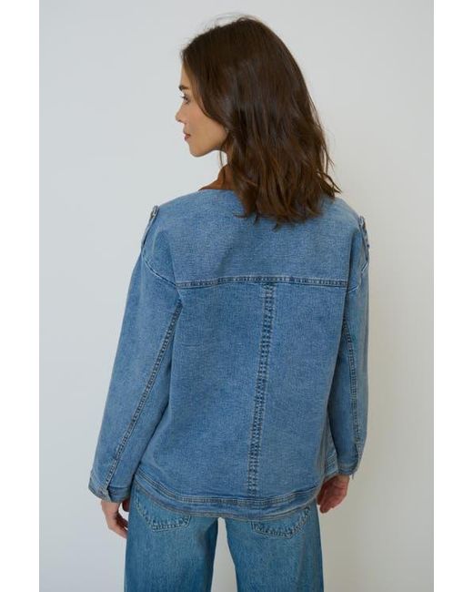 Central Park West Blue Dash Oversized Jacket