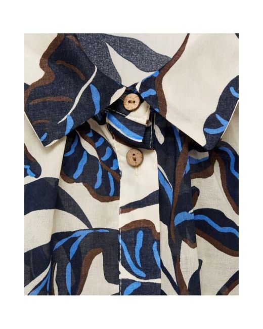 Mango Blue Print Cotton Shirt