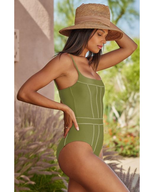 Becca Green Color Sheen One-piece Swimsuit