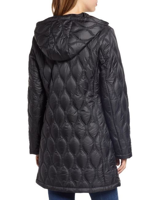 Gallery Black Quilted Water Resistant Coat