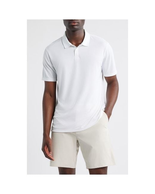 Zella White Pitch Piqué Polo for men