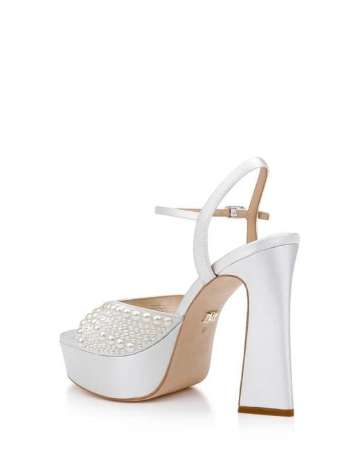 Badgley Mischka White Bryleigh Ankle Strap Platform Sandal