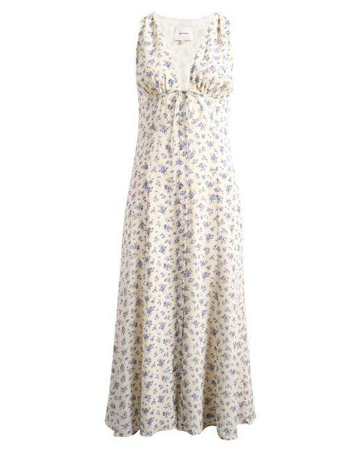 Reformation Natural Ceara Plunge Neck Midi Dress