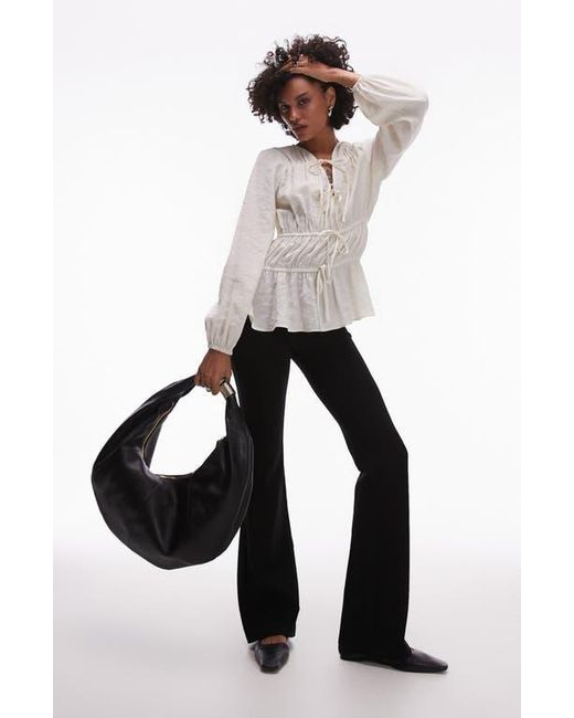 TOPSHOP White Tie Front Top