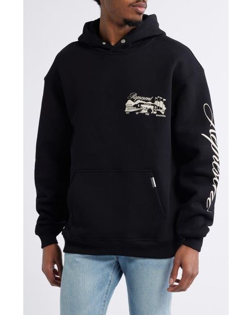 Represent Black Raceway Graphic Hoodie for men