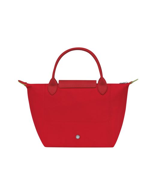 Longchamp Red Le Pliage Green Recycled Canvas Top Handle Bag
