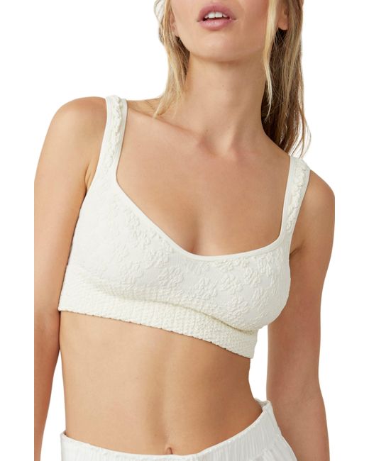 Free People White Just Like That Bralette