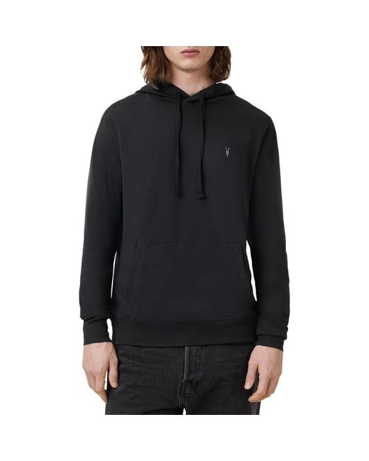 AllSaints Black Brace Brushed Cotton Hoodie for men