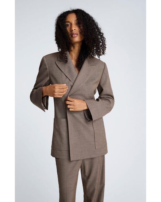 Kenneth Cole Brown Double Breasted Contour Jacket