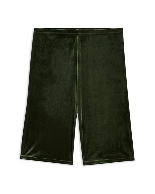 TOPSHOP Velvet Cycling Shorts in Green Lyst