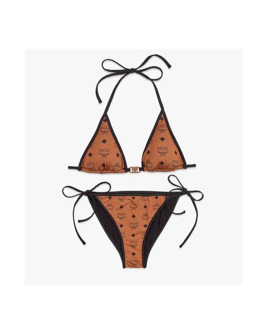 MCM Brown Monogram Print Swimsuit