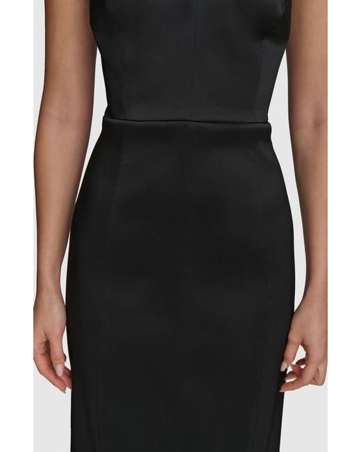 Donna Karan Black Strapless Satin Gown