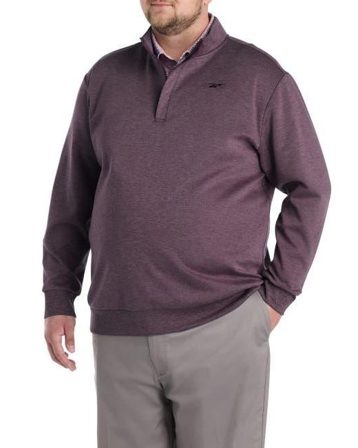 Reebok Purple Big & Tall 1/4-Zip Performance Pullover for men