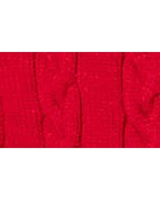 Edikted Red Ryn Cable Zip Sweater