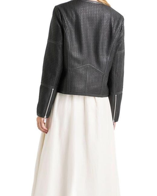 Velez Black Woven Leather Jacket