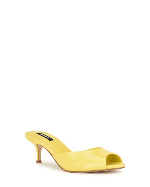 Nine West Yellow Luvlie Kitten Heel Slide Sandal
