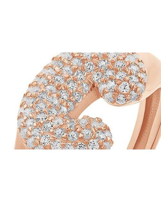SHYMI White Pavé Bubble Initial Ring