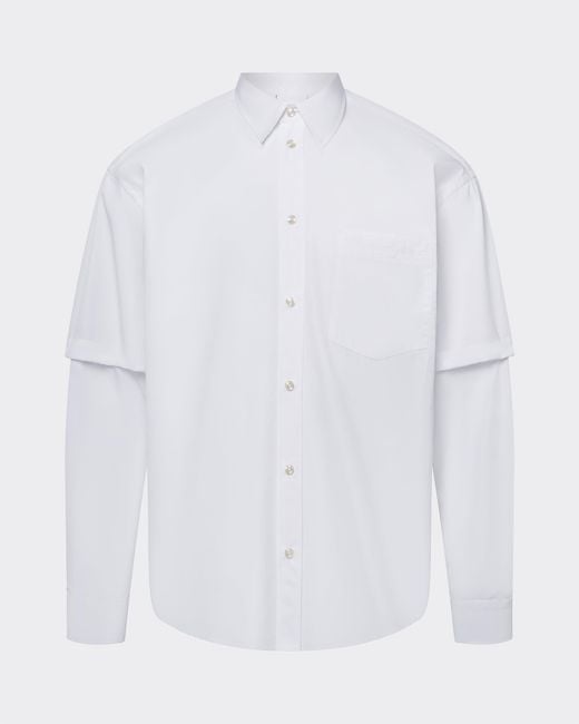 le PERE White Detached Sleeve Button Down for men