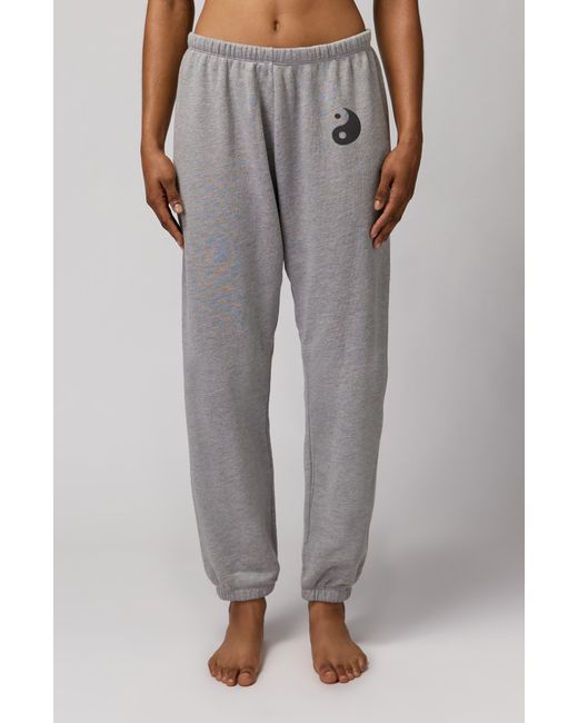 Spiritual Gangster Gray Yin Yang Luna Cotton & Modal Sweatpants