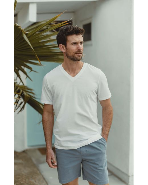 The Normal Brand White Puremeso V-neck T-shirt for men