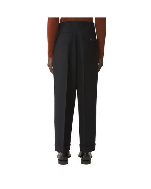 Lanvin Black Wide-Leg Flannel Pants for men