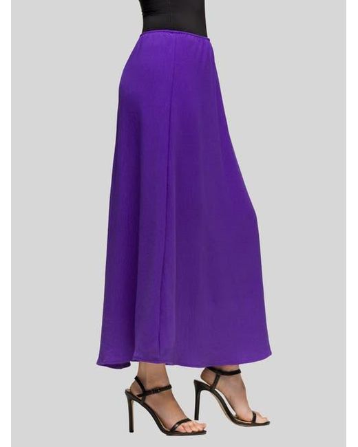 24seven Comfort Apparel Purple Elastic Waist A-Line Maxi Skirt