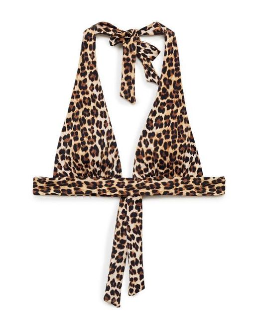 Mango Brown Leopard Print Bikini Top