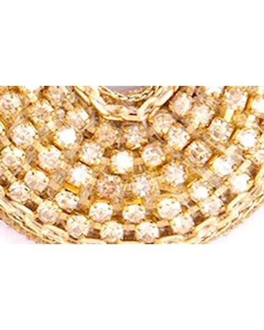 Deepa Gurnani Metallic Odeya Crystal Drop Earrings