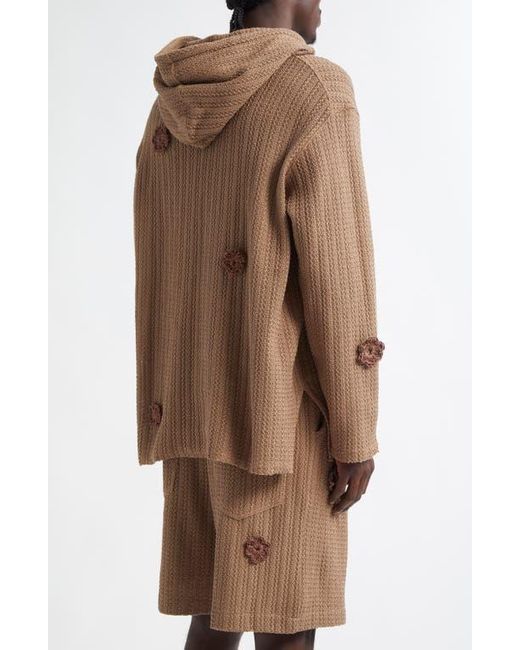 Song For The Mute Brown Daisy Raw Patch Pocket Hoodie for men