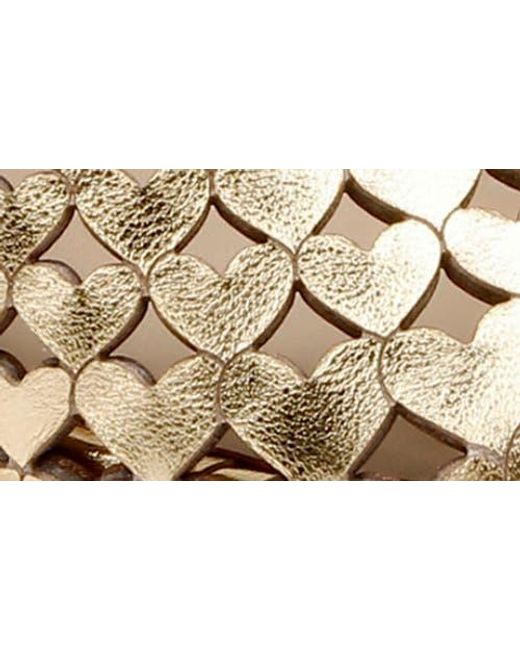 Badgley Mischka Metallic Omni Laser-Cut Heart Sandal