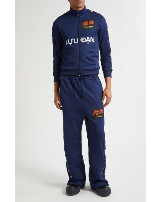 Lu'u Dan Blue Shrunken Track Jacket for men
