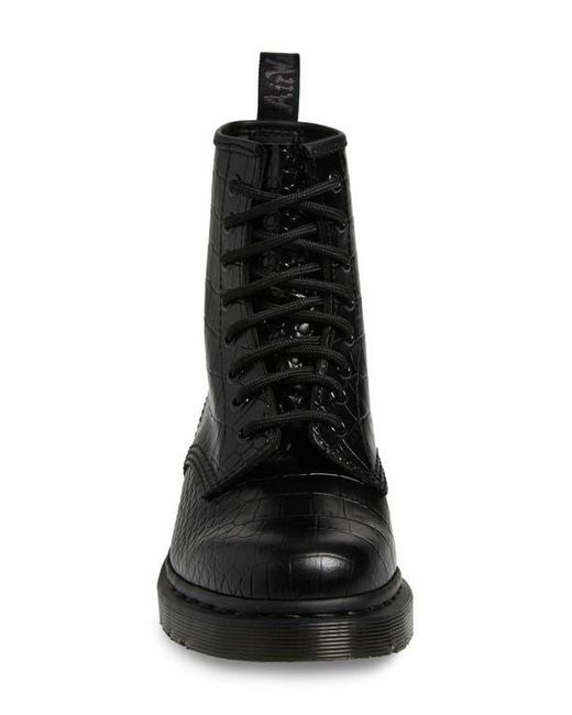 Dr. Martens Black 1460 Croc Embossed Combat Boot