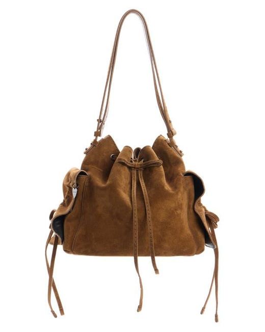 Acne Brown Multipocket Suede Bucket Bag