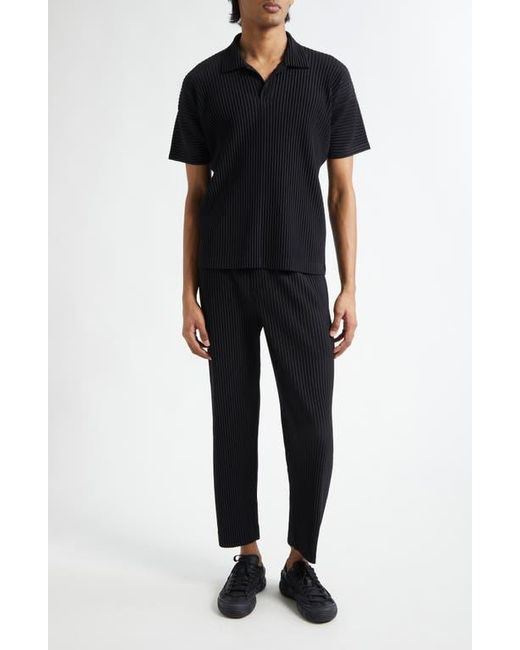 Homme Plissé Issey Miyake Black Basics Pleated Straight Leg Pants for men