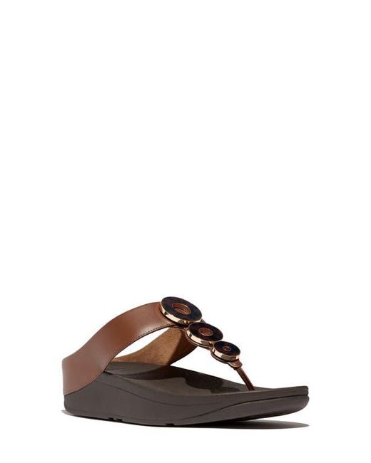 Fitflop Brown Fino Platform Wedge Flip Flop