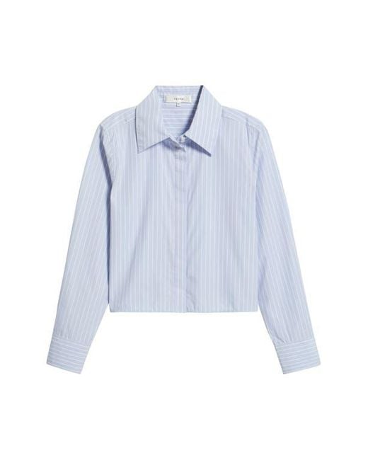 FRAME Blue The Modern Collar Stripe Crop Button-Up Shirt