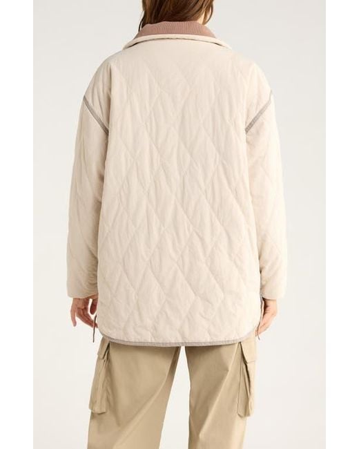 Prana Gray Encinitas Water Repellent Quilted Field Coat