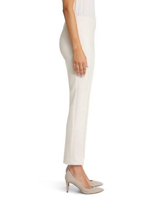Anne Klein Hollywood Pleated Faux Suede Pull-on Pants in White | Lyst
