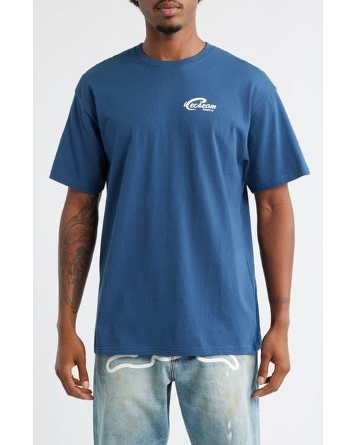 ICECREAM Blue Classic Graphic T-Shirt for men