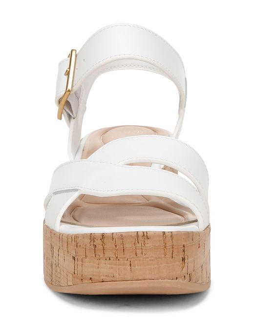 Sarto White Tilly Ankle Strap Platform Wedge Sandal