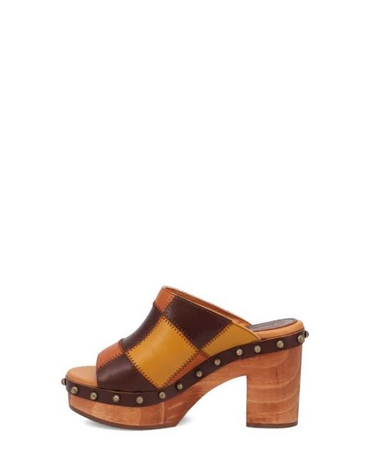 Dingo Brown Mosaic Platform Slide Sandal