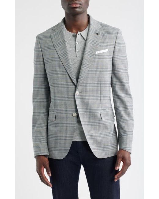 Boss Gray Hutson Slim Fit Plaid Sport Coat for men