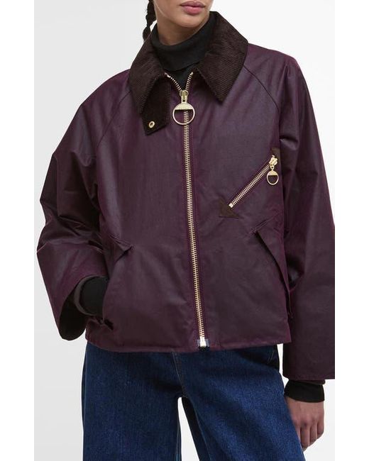 Barbour Purple Arlene Water Repellent Waxed Jacket