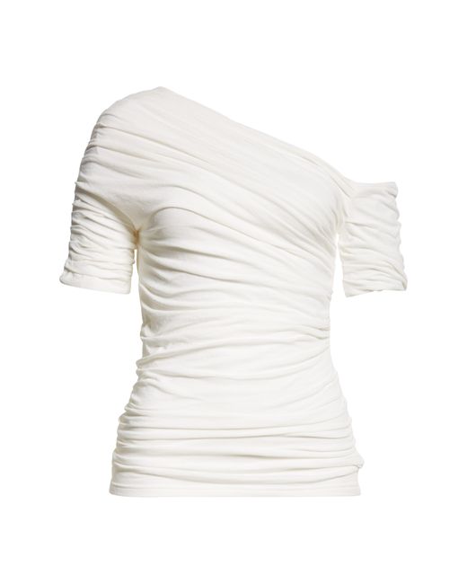 Interior White The Madi Ruched One-shoulder Top