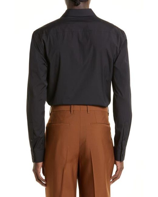 Burberry Black Sherfield Equestrian Knight Stretch Cotton Poplin Button-Up Shirt for men