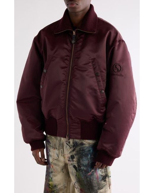 Acne Red Olievo Technical Bomber Jacket for men