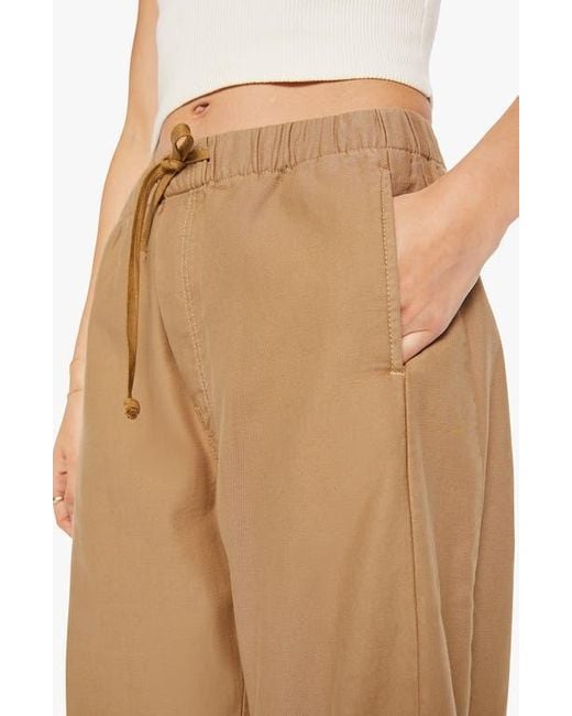 Mother Natural The Drawn Half Pipe Cotton Drawstring Pants