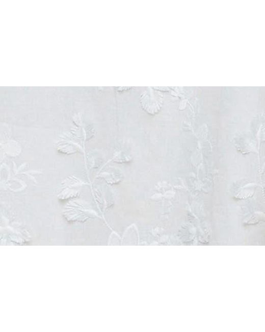 Karen Kane White Floral Embroidered Cotton Shift Dress