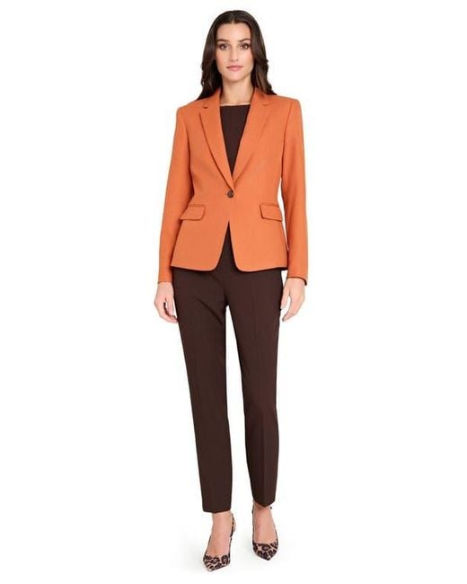 Tahari Orange One-Button Blazer