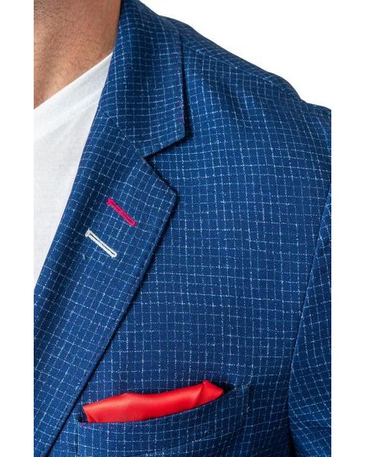 Maceoo Blue Unconstructed Squared Blazer for men